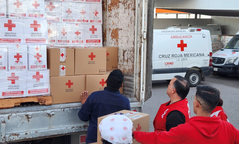 Tráiler de ayuda humanitaria de la Cruz Roja, listo para partir a Guerrero