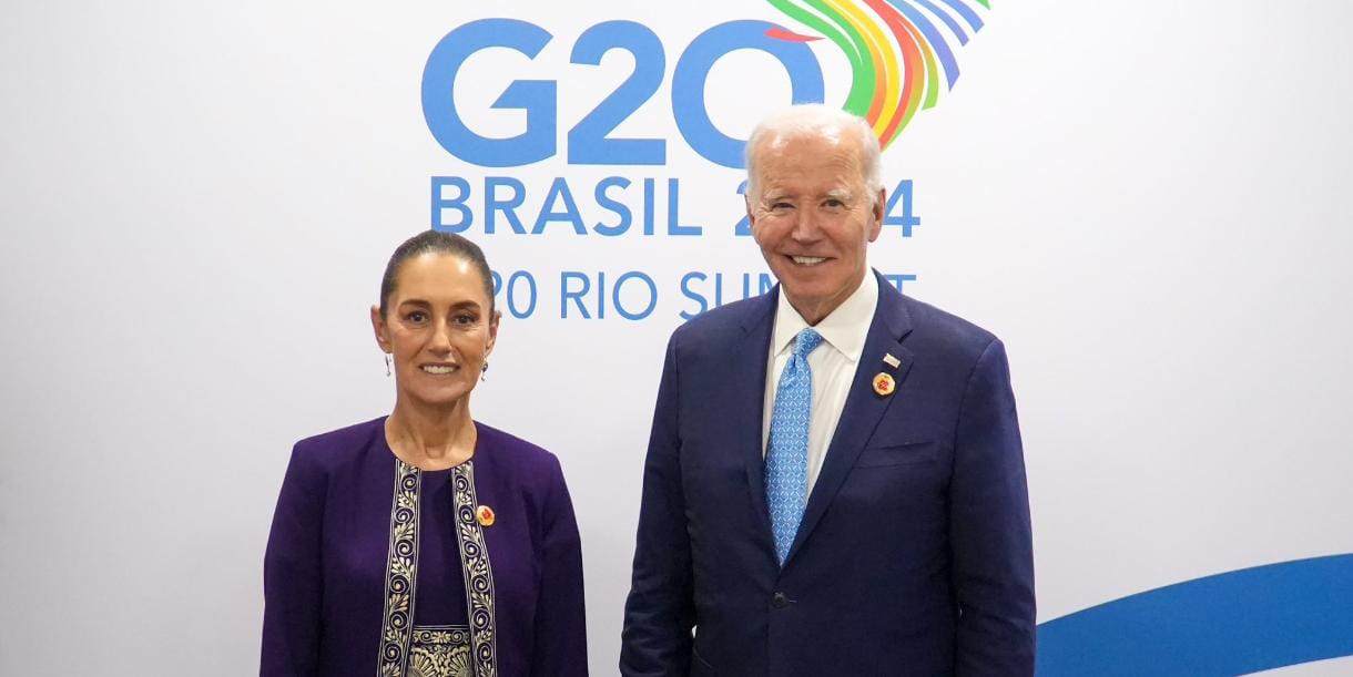 Claudia Sheinbaum y Joe Biden se reúnen por primera vez en la Cumbre del G20