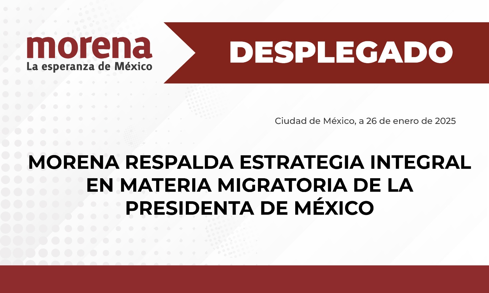 Morena apoya la estrategia migratoria de Claudia Sheinbaum y el Programa Humanitario “México te abraza”