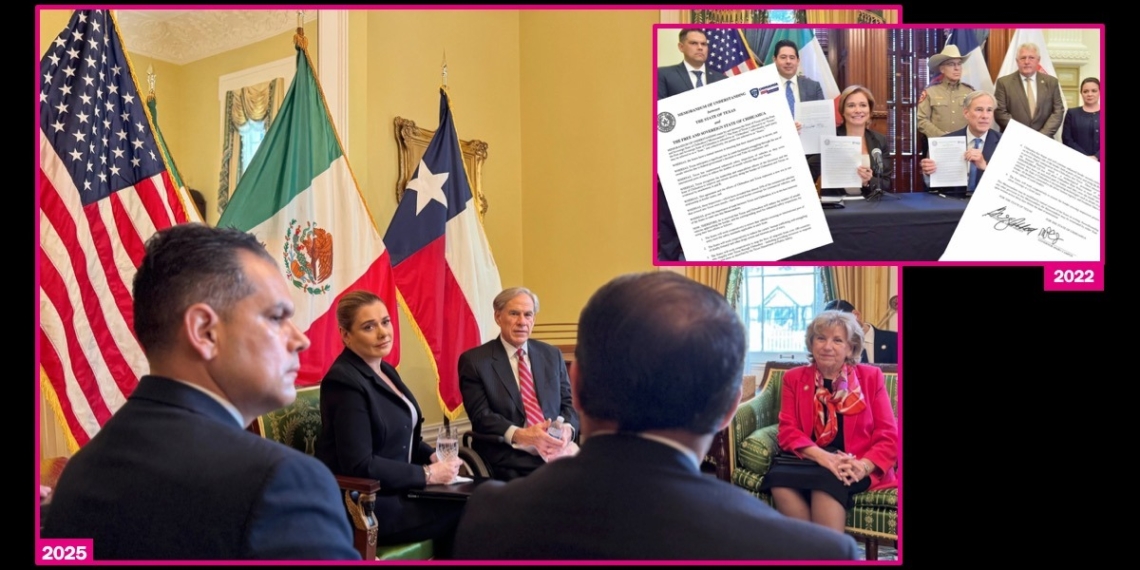 Maru Campos se reúne por tercera vez con el gobernador de Texas para colaborar contra migrantes